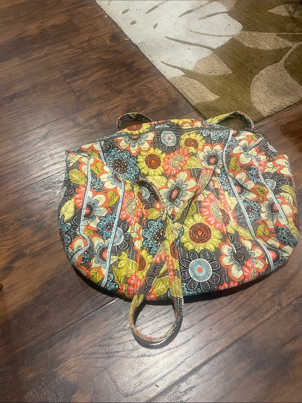 Vera Bradley Yellow Multi Floral Quilted Tote
